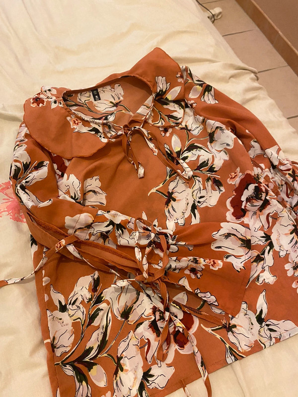 Blouse à fleurs/ orange 2