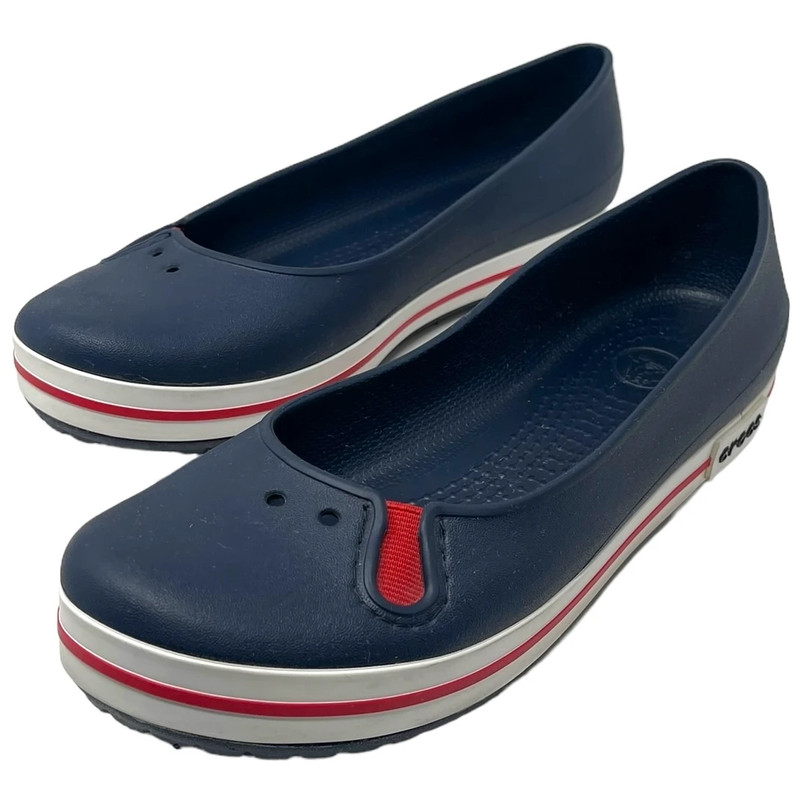 Crocs Women Size 10 Shoes Slip On Blue White Red Nautical Patriotic USA July 4th 4