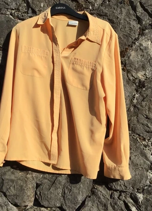 Chemise jaune clair moutarde épaulettes vintage, marca: Alexon, estado: Muito bom, tamanho: XL / 42 / 14, €6.00, €7.00 inclui Proteção do Comprador