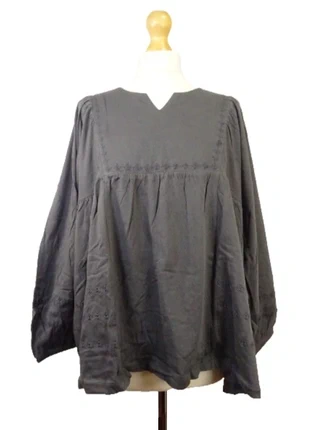 Gudrun Sjoden Size XL 20-22 Cora Smock Blouse Artists Tunic Top in Grey: 50" Bust, brand: Gudrun Sjödén, condition: New with tags, size: XL / 14, £45.00, £47.95 includes Buyer Protection Pro