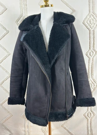 Manteau biker suédine doublé sherpa noir - Stradivarius T.S, brand: Stradivarius, condizioni: Buone, taglia: S / IT 40 / EU 36, €5.00, €5.95 include la Protezione acquisti