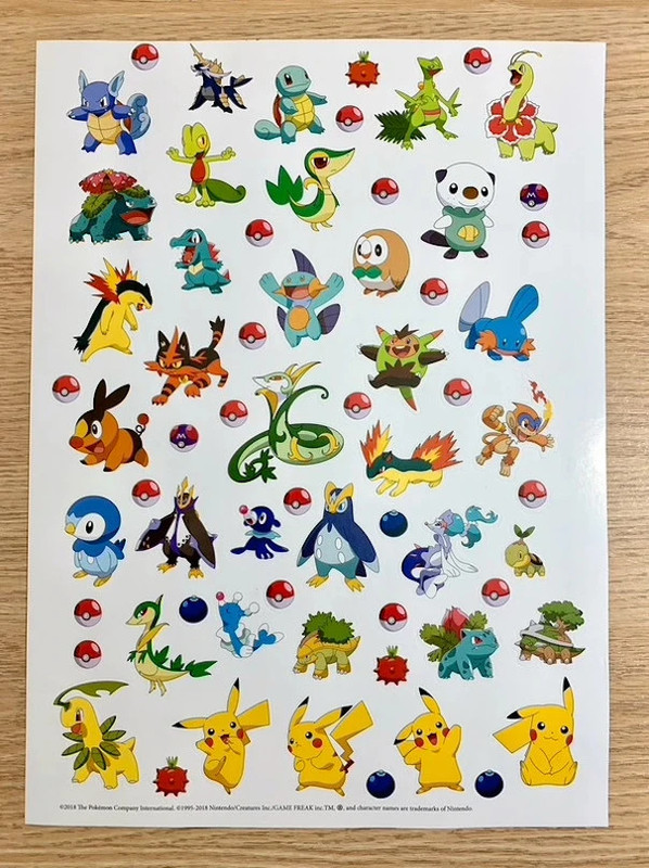 60 autocollants Pokémon prédécoupés (n°1)