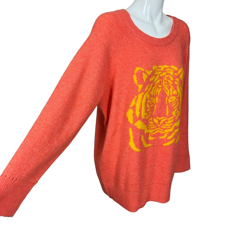 Torrid Orange Raglan Sleeve Tiger Sweatshirt Size 1/1X/14-16 NWT 3