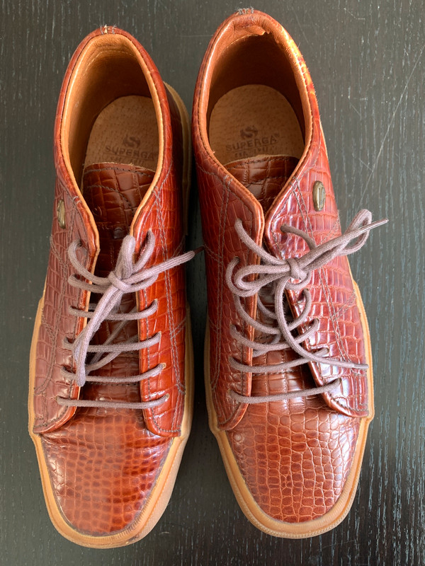 Superga sales pelle marrone