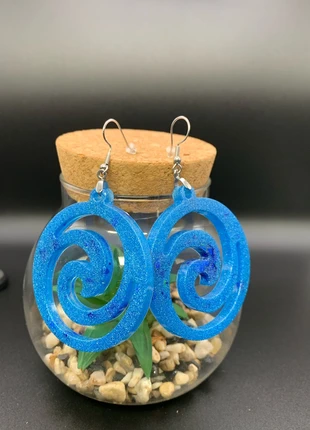 Boucles d’oreilles en résine epoxy et acier inoxydable, marque: Fait Main, état: Neuf avec étiquette, 10,00 €, 11,20 € Protection acheteurs (Pro) incluse
