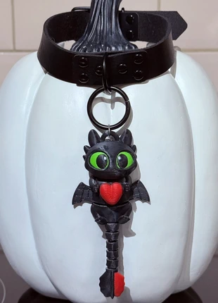 3D Printed Toothless Dragon Black Faux Leather Choker Necklace, brand: Toothless, condition: Very good, £11.99, £13.29 includes Buyer Protection Pro