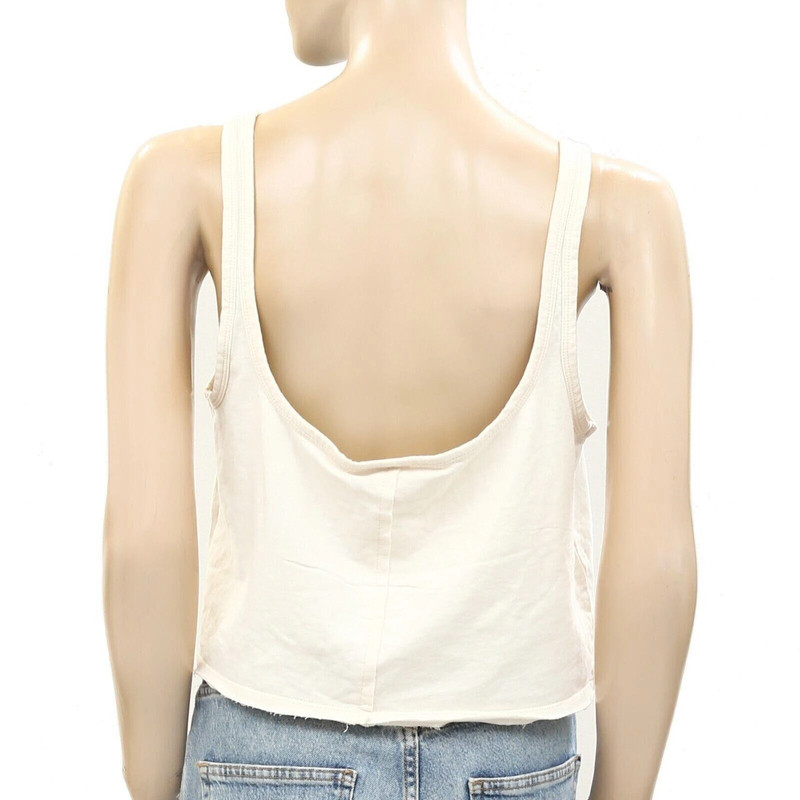 Out From Under Urban Outfitters Ryder Tank Cropped Top Solid Ivory M New 257638 4