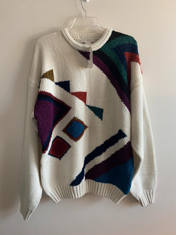 Vintage geometric pattern sweater size XL 1