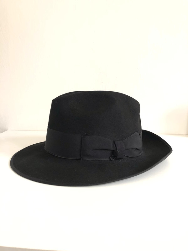 Original 1960s Borsalino Allesandria 100 Fur Felt Fedora Hat Made in Italy Vel.55