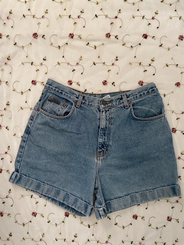 high waisted cuffed denim jeans 2