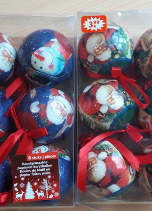 2x 6 Handgemaakte papieren kerstballen, marque: Kruidvat, état: Neuf avec étiquette, 8,00 €, 9,10 € Protection acheteurs incluse
