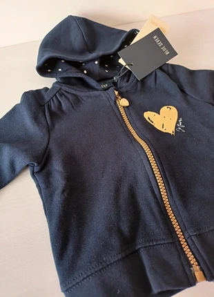 Casaco NOVO para menina / sweat zippé à capuche, marca: Blue Seven, estado: Novo com etiquetas, tamanho: 6-9 meses / 68 cm, €9.95, €11.15 inclui Proteção do Comprador