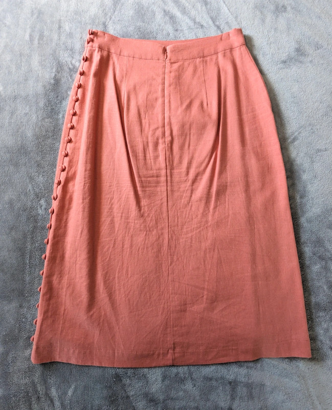 Madewell Button Slit A-Line Linen Midi Skirt in Dahlia 3