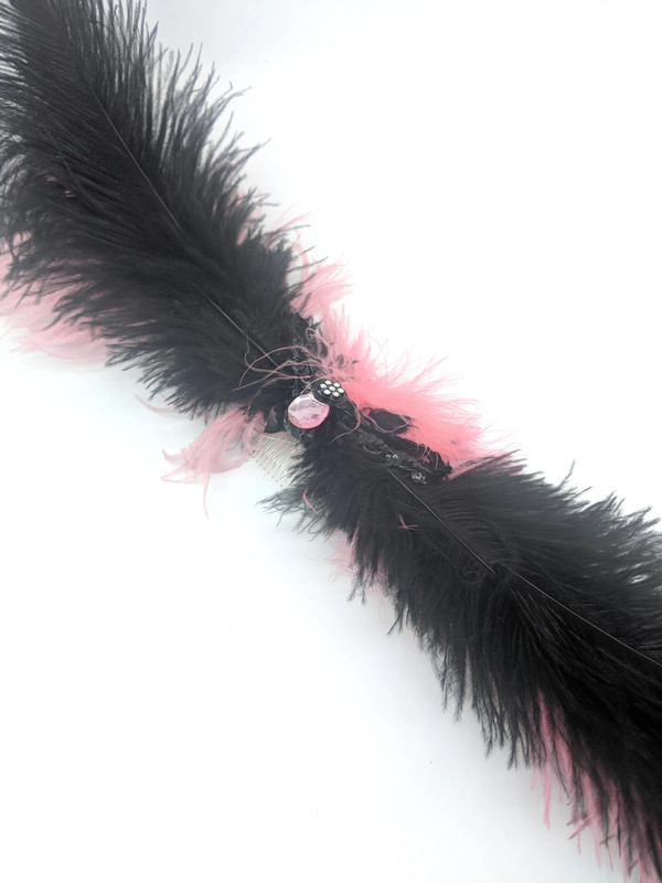 Ostrich Feather Hair Comb 1