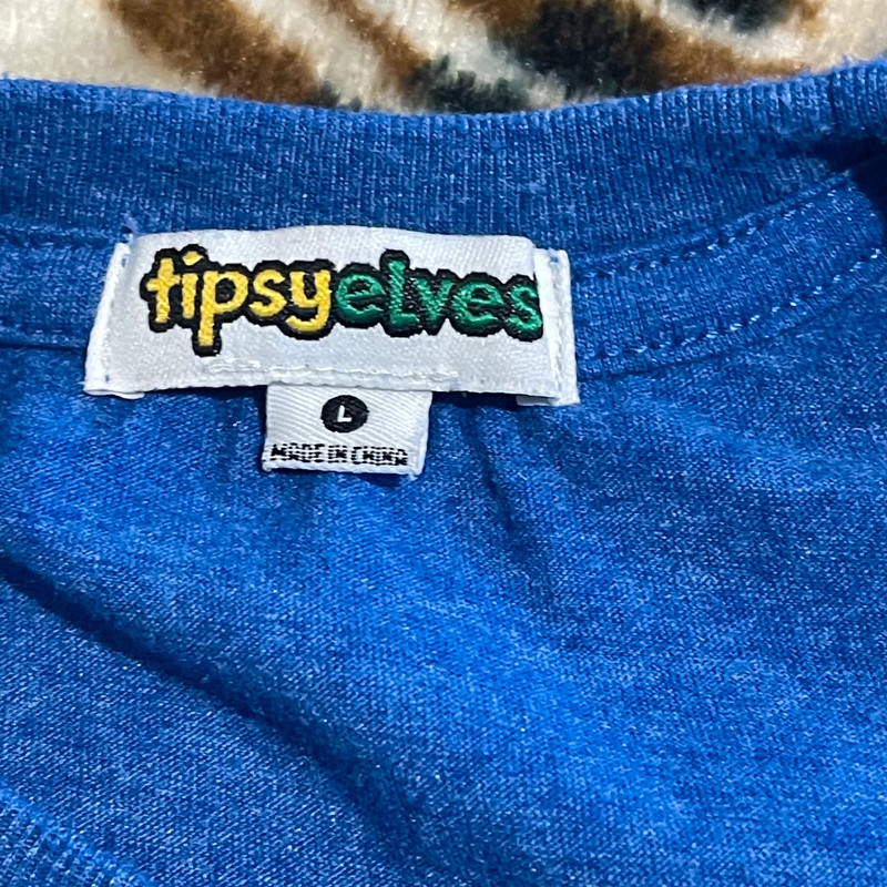 Tipsy Elves Shirt Men Large Blue Workout Gym Exercise Muscle Crew Neck Casual 3