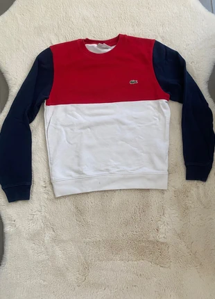 Sweat Lacoste tricolore – style sport chic, marque: Lacoste, état: Très bon état, taille: S, 19,99 €, 21,69 € Protection acheteurs incluse