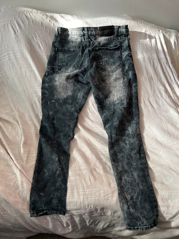 Encrypted Distressed Regular Straight Fit Jeans Mens 34x29 5