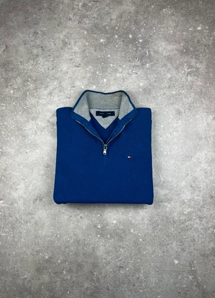 Pull Half-zip 1/4 Zip Col Camionneur Tommy Hilfiger Taille S Homme Bleu Logo Brodé Coton #T51, marca: Tommy Hilfiger, estado: Muy bueno, tamaño: S, 37,00 €, 39,55 € Protección al comprador Pro incluida