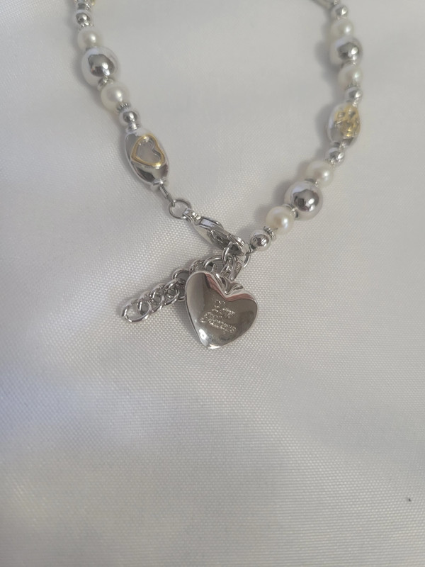 Womens 'Love Always' Silver & Gold Single Heart Charm Bracelet 5