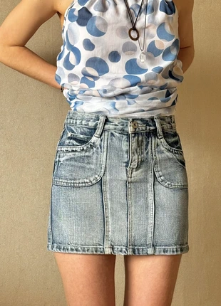 Light-Wash Denim Skirt – Petite Vintage Chic, marque: y2k, état: Très bon état, taille: S / 36 / 8, 22,00 €, 23,80 € Protection acheteurs incluse