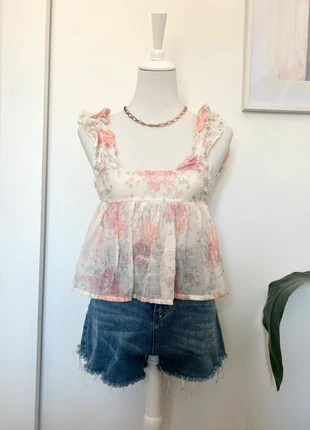 Adorable Blouse Vintage Imprimée Fleurs Dos Nu, brand: Vintage Dressing, condition: Very good, size: XS / 34 / 6, €18.00, €19.60 includes Buyer Protection