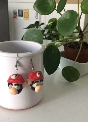 Paire de boucle d’oreille Mario, brand: FIMO, condition: Very good, €6.00, €7.00 includes Buyer Protection