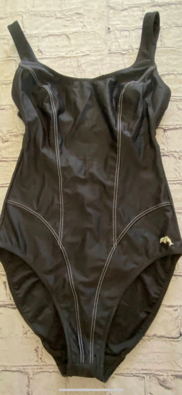 Anita Classix Black w White Stitching One Piece Swimsuit Size 8 5