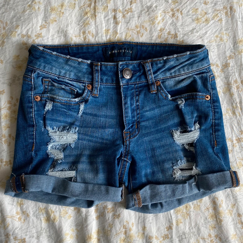 Aeropostale Ripped Denim Jean Shorts 1