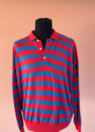 Polo Malo in filo manica lunga rosso blu taglia M slim fit 🇮🇹, marke: Vintage Dressing, zustand: Gut, größe: M, 9,90 €, 11,10 € inklusive Vinted-Käuferschutz