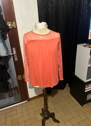 Jolie haut manches longues femme corail, condition: Very good, size: XL / 42 / 14, €2.00, €2.80 includes Buyer Protection