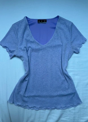 New Paris Purple Lavender Shortsleeve Top, merk: Vintage Dressing, staat: Heel goed, maat: S / 36 / 8, € 14,00, € 15,40 inclusief Kopersbescherming