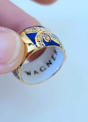 Bague en porcelaine peinte à la main plaquée or taille 55 - Wagner Arte, marca: Wagner Arte, estado: Nuevo sin etiquetas, tamaño: 17,7 mm Ø / 16, 65,00 €, 68,95 € Protección al comprador incluida