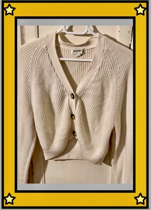 Cardigan court blanc en maille Monki, brand: Monki, condition: Very good, size: XS / 34 / 6, €7.00, €8.05 includes Buyer Protection Pro