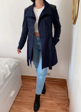 Trench marine avec ceinture et détail en similicuir Zalando, brand: Zalando, condition: Very good, size: S / 36 / 8, €20.00, €21.70 includes Buyer Protection