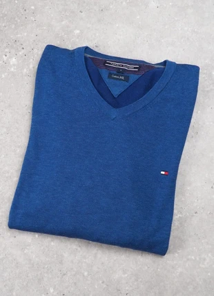 Pull homme col V Tommy Hilfiger bleu logo brodé - Taille S, marke: Tommy Hilfiger, zustand: Sehr gut, größe: S, 18,00 €, 19,60 € beinhaltet Vinted-Käuferschutz Pro