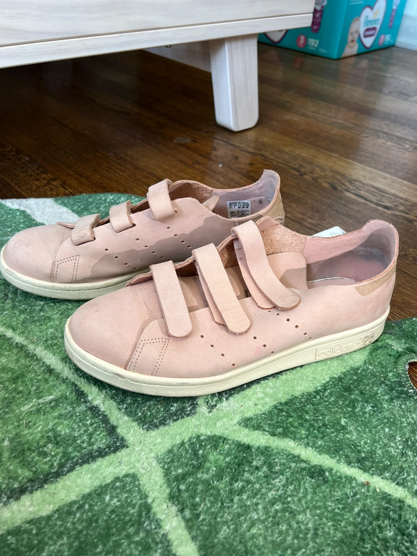 Adidas stan smith velcro strap pink hot sale