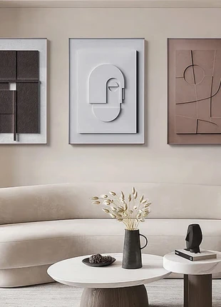 3 Pieces Japandi Canvas Wall Art Print Hanging Wall Decor Set with Rectangle Frame, brand: Art, condition: New without tags, £50.00, £53.20 includes Buyer Protection