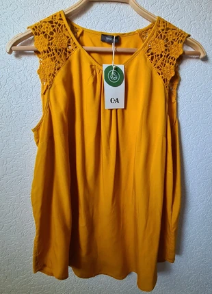 Blouse avec dentelle 🍋, brand: C&A, condizioni: Nuovo con cartellino, taglia: XL / IT 46 / EU 42, €8.00, €9.10 include la Protezione acquisti