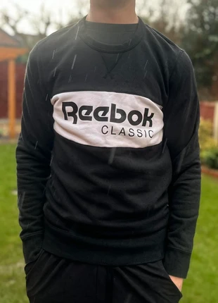 Reebok reworked black white fleece jumper sweater men’s size medium, brand: Reebok, condition: Good, size: M, £16.00, £17.50 includes Buyer Protection Pro