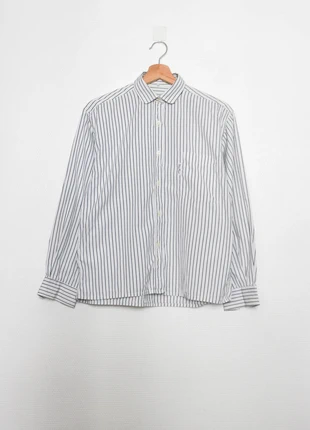 White shirt with black stripes | Chemise blanche avec rayures noires, marque: Vintage, état: Très bon état, taille: M / 38 / 10, 10,00 €, 11,20 € Protection acheteurs (Pro) incluse