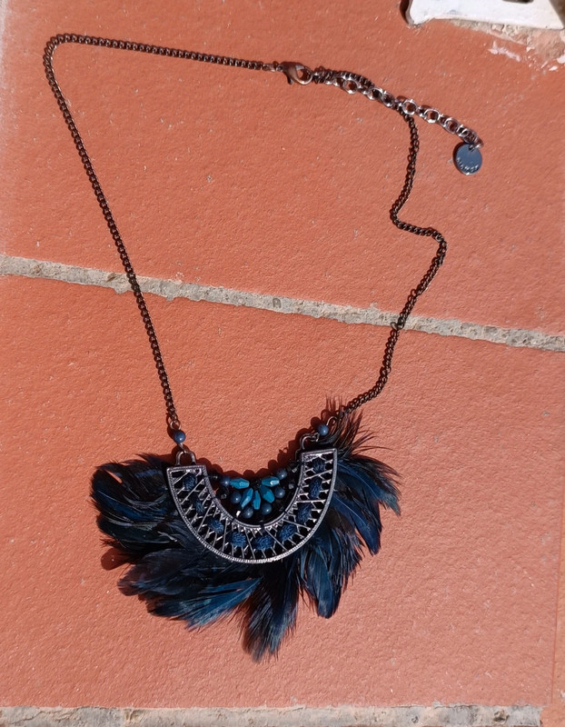 Collier bohème hippie à plumes promod 5