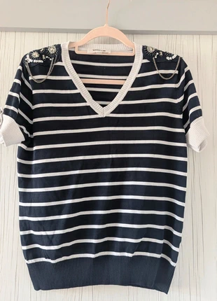Ladies striped short sleeve knit top size 16-18, brand: Vogue, condition: Very good, size: XXXL / UK 28-30, £4.80, £5.74 includes Buyer Protection