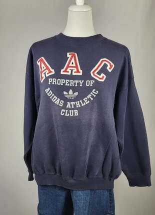 Sweat vintage Adidas Originals bleu marine AAC brodé coupe droite unisexe taille L/XL, marca: adidas, estado: Bom, tamanho: L / 40 / 12, €25.00, €26.95 inclui Proteção do Comprador Pro