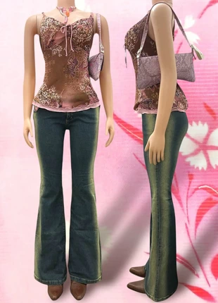 Vintage Y2K 2000's sexy girl USA wide bell leg bleach wash jeans, marca: Vintage Dressing, estado: Muy bueno, tamaño: M / 38 / 10, 55,99 €, 59,49 € Protección al comprador incluida