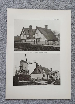Cottages at little dunmow and finchingfield, essex - antique print - 1912, brand: NO LABEL, condition: Good, £7.49, £8.56 includes Buyer Protection Pro