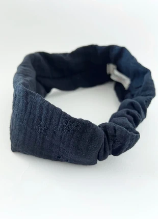 Blue black cotton headband/bandeau with floral detail One size, marque: Fait Main, état: Neuf sans étiquette, taille: Taille unique, 4,00 €, 4,90 € Protection acheteurs incluse