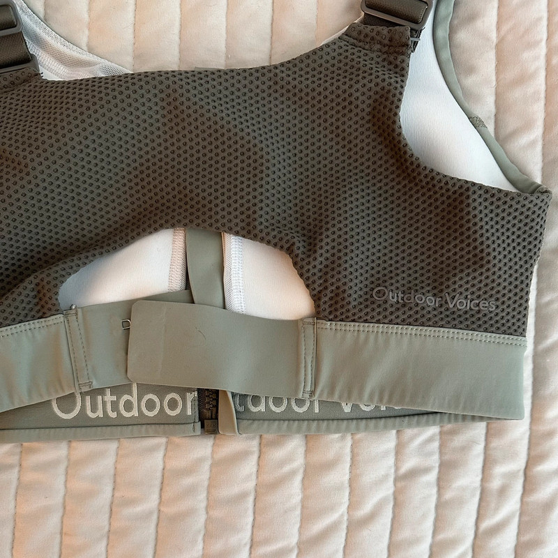 Outdoor Voices Powerhouse Sports Bra in Light Green 4