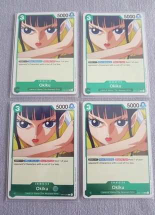 x4 Okiku Pre-Errata (OP01-035), brand: Bandai, condition: New without tags, €15.00, €16.45 includes Buyer Protection