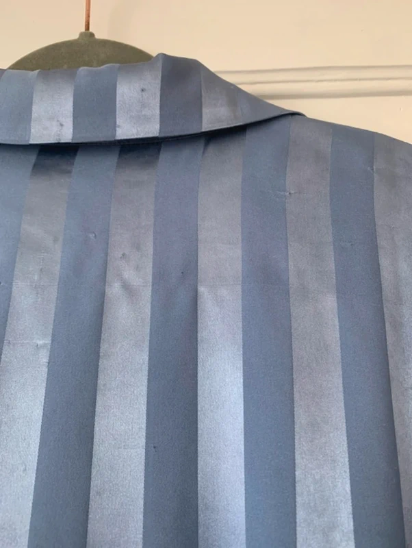 Chemisier à rayures satinée bleu femme - Taille 2XL Shein Curve - photo numéro 9