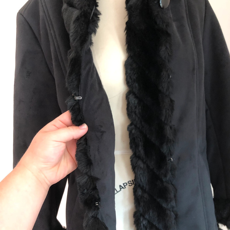 Braetan Black Faux Fur Coat